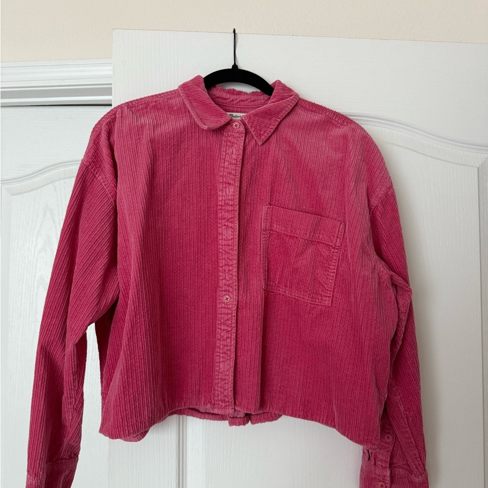 Madewell Pink Corduroy Oversized Shirt